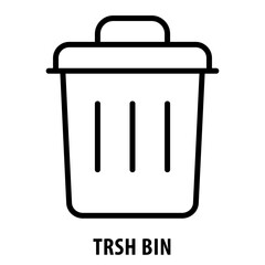 Trsh bin, icon, Trash Bin, Waste Bin, Garbage Bin, Trash Bin Icon, Rubbish Bin, Waste Receptacle, Trash Container, Bin Symbol