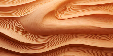 a close up of a waves 3d rendering, 3d illustration.  abstract background with smooth lines in orange and brown colors for design.