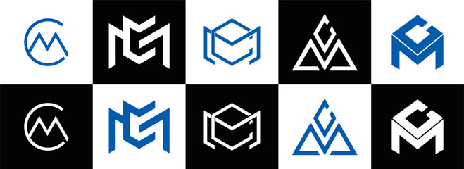 MC logo. M C design. White MC letter. MC, M C letter logo design. Initial letter MC linked circle uppercase monogram logo. M C letter logo vector design. MC letter logo design five style.	
