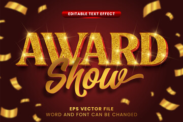 Award show luxury gold 3d editable vector text effect