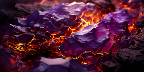 Molten Lava Crystals Abstract Formation created with Generative AI technology