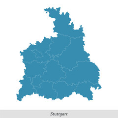 Fototapeta na wymiar map of Stuttgart is a region in Baden-Württemberg state of Germany