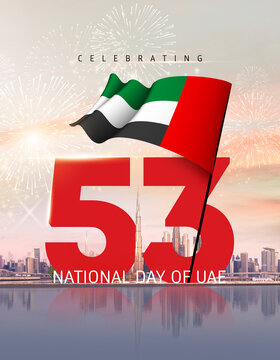 Happy National Day of UAE. Illustration