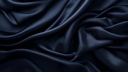 Fototapeten a black fabric with folds © Cazacu