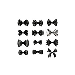bow, tie, ribbon, fashion, vector, gift, bow tie, decoration, black, bowtie, silk, celebration, illustration, accessory, elegance, clothing, Christmas, necktie, birthday, set, design, red, holiday, kn