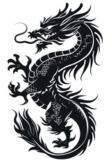 an abstract black dragon tattoo on a white background illustration illustration