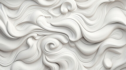 Organic White Abstract Curves and Cutouts Design created with Generative AI technology