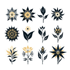 flower vector, flower silhouette, flower svg, flower png, herb png, herb silhouette, flower, pattern, vector, floral, seamless, illustration, design, flowers, set, spring, art, nature, wallpaper, deco