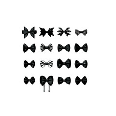 bow, tie, ribbon, fashion, vector, gift, bow tie, decoration, black, bowtie, silk, celebration, illustration, accessory, elegance, clothing, christmas, necktie, birthday, set, design, red, holiday