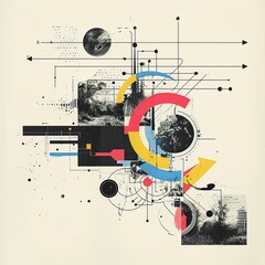 Naklejka premium User Interface Sketch: Colorful Flow Arrows and Icons