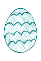Drawing green Easter eggs isolated on transparent background.