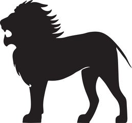 Naklejka premium Lion silhouette of vector illustration