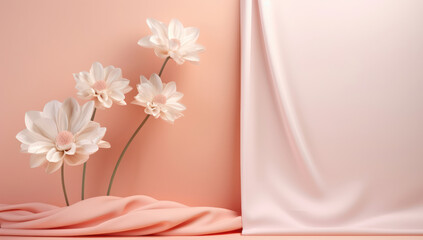 Tender Blossom on Romantic Pink Background: Floral Beauty for Spring Celebration