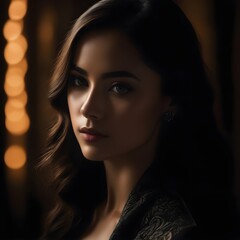 Captivating stock photo of a confident woman, radiating strength and beauty. AI generated art