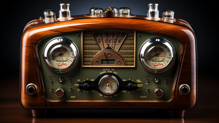 Vintage radio isolated on white background