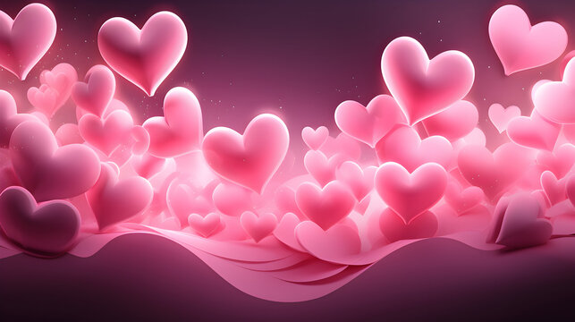 Valentine day background love romantic concept heart shape neural network generated art digitally generated image not based on any actual scene or pattern,,
Pink hearts background Free Vector


