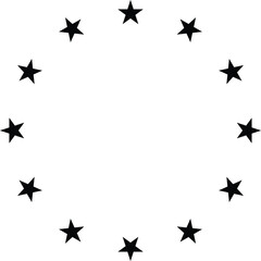 The wreath of stars of EU isolated on white background. Vector EPS10