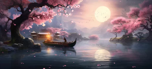  traditional Chinese boat floating on a river © Shanila