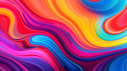 A psychedelic style with rainbow colors patterns, colorful liquid background - obrazy, fototapety, plakaty