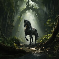 horse in the woods