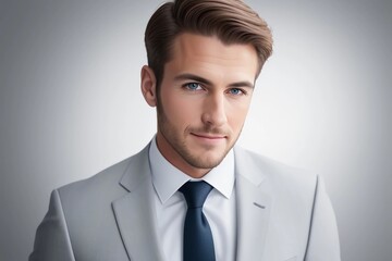 Handsome Man wearing a Suit. Generated AI