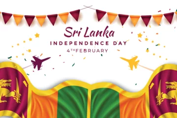 Foto op Aluminium Vector realistic sri lanka independence day background © nabeelbaigart