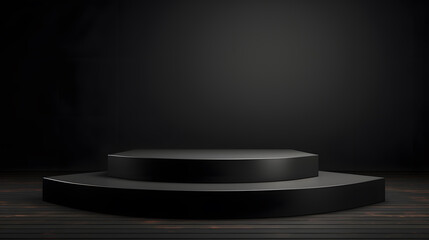 black theme podium product display presentation