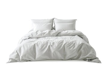 A bed with two pillows on top of it.