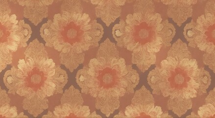 Vintage wallpaper with floral patterns, generative, AI