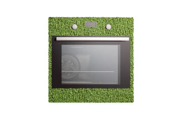 Studio shot of a green power efficient electric oven