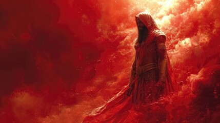 Fototapeta premium Awe-Inspiring Depiction. Egyptian Gods Adorned in Plate Armor Amidst the Heavenly Clouds 