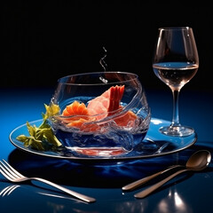 glass with a plate created with Generative Ai