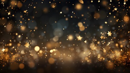 New year background with gold stars and sparks