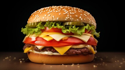 Professional food photography of Cheeseburger