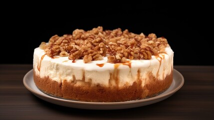Professional food photography of Cheesecake with nuts