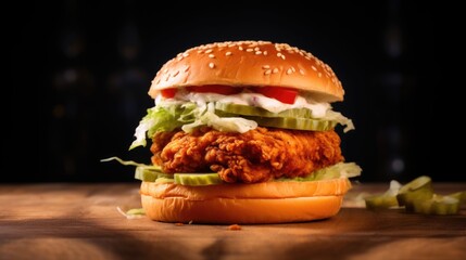 Professional food photography of Chicken sandwich