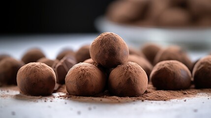 Professional food photography of Chocolate truffles
