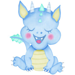 cartoon blue dragon 