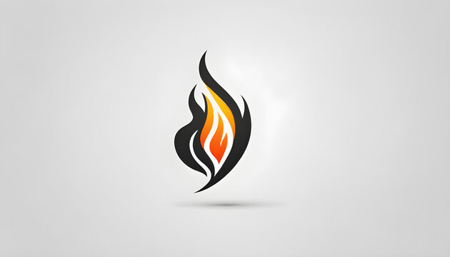 Abstract line fire logo symbol design. Flame vector icon logotype