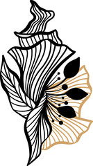 Celestial Art Wavy Vector Element Modern Artistic Abstract  Line Art Decorations