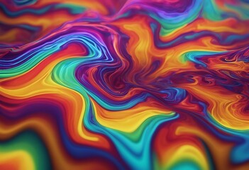 A psychedelic style with rainbow colors patterns colorful liquid background