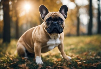 French bulldog posing in the park pet photography