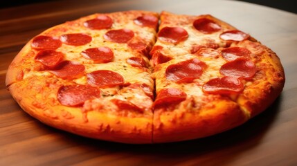 Professional food photography of Pepperoni pizza