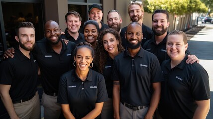 Group of People in Black Shirts Posed for Picture, Employee Appreciation Day