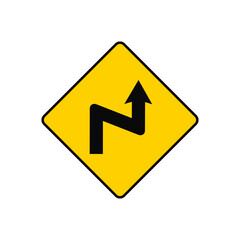 Series of curves road sign graphic design