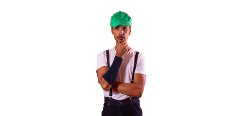 Carnival - Black Man With Brazilian  Carnival Costume Isolated on Background