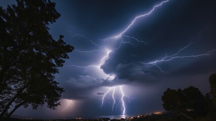lightning in the night  A cosmic dance of forces, where the lightning is the leader, and the sky is the follower.  