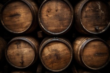 Old oak barrels
