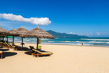 Scenery of My Khe Beach located in Da Nang, central Vietnam - obrazy, fototapety, plakaty