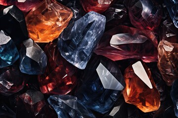 Beautiful crystals of various shapes and colors